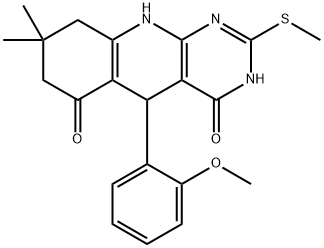 5-(2-methoxyphenyl)-8,8-dimethyl-2-(methylthio)-5,8,9,10-tetrahydropyrimido[4,5-b]quinoline-4,6(3H,7H)-dione|