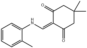 5,5-dimethyl-2-((o-tolylamino)methylene)cyclohexane-1,3-dione Struktur