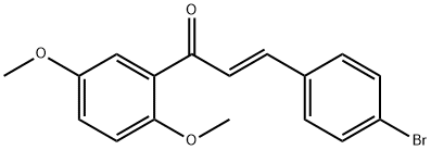 (2E)-3-(4-ブロモフェニル)-1-(2,5-ジメトキシフェニル)プロプ-2-エン-1-オン 化学構造式