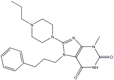 3-methyl-7-(3-phenylpropyl)-8-(4-propylpiperazin-1-yl)purine-2,6-dione Structure