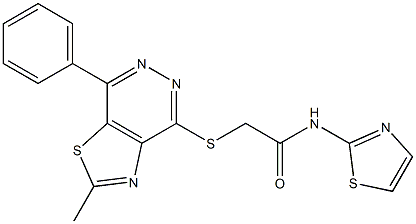2-[(2-methyl-7-phenyl-[1,3]thiazolo[4,5-d]pyridazin-4-yl)sulfanyl]-N-(1,3-thiazol-2-yl)acetamide 结构式