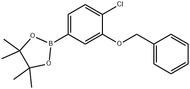 2-(3-(benzyloxy)-4-chlorophenyl)-4,4,5,5-tetramethyl-1,3,2-dioxaborolane Struktur
