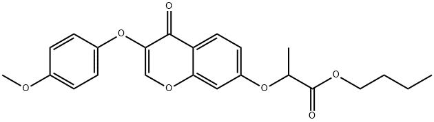 butyl 2-{[3-(4-methoxyphenoxy)-4-oxo-4H-chromen-7-yl]oxy}propanoate Struktur