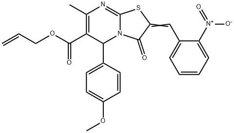 (Z)-allyl 5-(4-methoxyphenyl)-7-methyl-2-(2-nitrobenzylidene)-3-oxo-3,5-dihydro-2H-thiazolo[3,2-a]pyrimidine-6-carboxylate|
