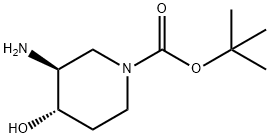 tert-butyl (3s,4s)-3-amino-4-hydroxypiperidine-1-carboxylate Structure