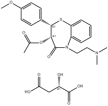 リンゴ酸ジルチアゼム 化学構造式