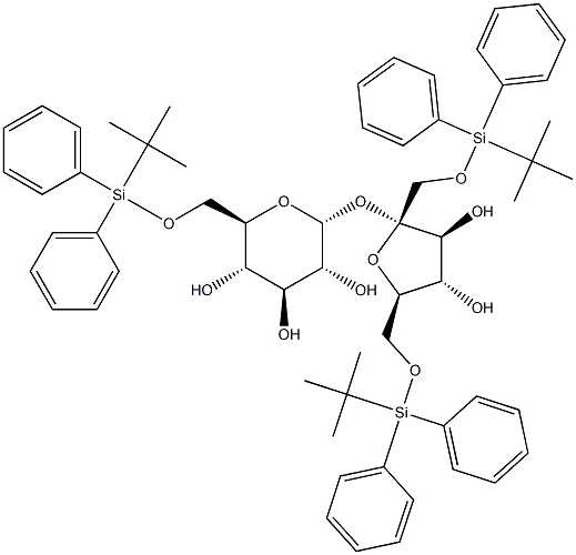 1,6-Bis-O-[(1,1-dimethylethyl)diphenylsilyl]-beta-D-fructofuranosyl 6-O-[(1,1-dimethylethyl)diphenylsilyl]-alpha-D-glucopyranoside|1,6-二-O-[(叔丁基)二苯基硅烷基]-BETA-D-呋喃果糖基 6-O-[(叔丁基)二苯基硅烷基]-ALPHA-D-吡喃葡萄糖苷