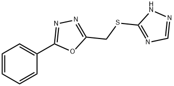 (5-phenyl-1,3,4-oxadiazol-2-yl)methyl 1H-1,2,4-triazol-5-yl sulfide Struktur
