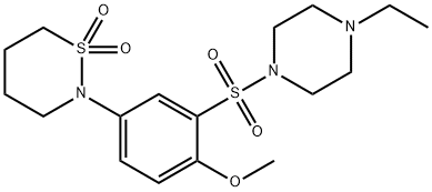 2-{3-[(4-ethyl-1-piperazinyl)sulfonyl]-4-methoxyphenyl}-1,2-thiazinane 1,1-dioxide Struktur