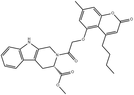 (S)-methyl 2-(2-((4-butyl-7-methyl-2-oxo-2H-chromen-5-yl)oxy)acetyl)-2,3,4,9-tetrahydro-1H-pyrido[3,4-b]indole-3-carboxylate|化合物 ANTIMALARIAL AGENT 15