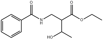 ethyl 2-(benzamidomethyl)-3-hydroxybutanoate Struktur