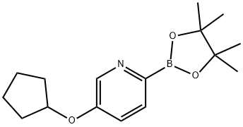 5-(cyclopentyloxy)-2-(4,4,5,5-tetramethyl-1,3,2-dioxaborolan-2-yl)pyridine Structure