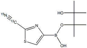 2-(Cyano-13C, 15N)-thiazole-4-boronic acid pinacol ester Struktur