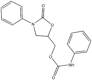 (2-oxo-3-phenyl-1,3-oxazolidin-5-yl)methyl phenylcarbamate Structure