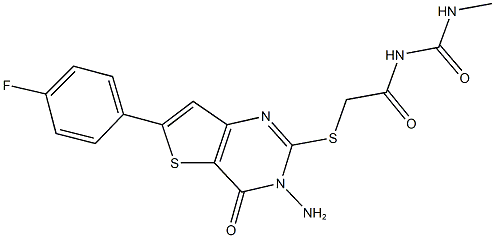 N-({[3-amino-6-(4-fluorophenyl)-4-oxo-3,4-dihydrothieno[3,2-d]pyrimidin-2-yl]sulfanyl}acetyl)-N'-methylurea Struktur