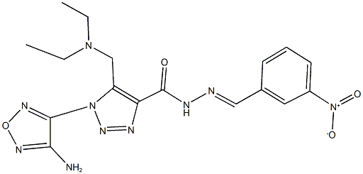 1-(4-amino-1,2,5-oxadiazol-3-yl)-5-[(diethylamino)methyl]-N'-{3-nitrobenzylidene}-1H-1,2,3-triazole-4-carbohydrazide Struktur