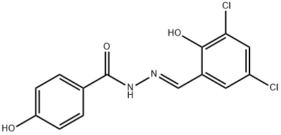 N'-(3,5-dichloro-2-hydroxybenzylidene)-4-hydroxybenzohydrazide Struktur