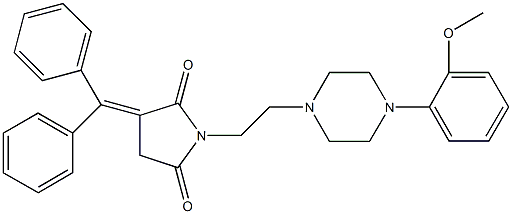 3-(diphenylmethylene)-1-{2-[4-(2-methoxyphenyl)-1-piperazinyl]ethyl}-2,5-pyrrolidinedione Structure