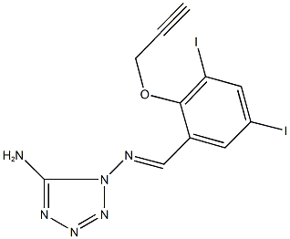 N-(5-amino-1H-tetraazol-1-yl)-N-[3,5-diiodo-2-(2-propynyloxy)benzylidene]amine Struktur