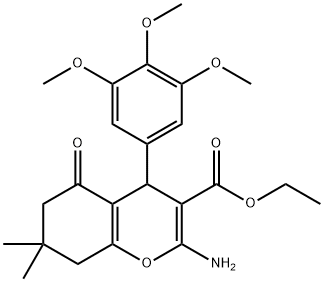 ethyl 2-amino-7,7-dimethyl-5-oxo-4-(3,4,5-trimethoxyphenyl)-5,6,7,8-tetrahydro-4H-chromene-3-carboxylate Struktur