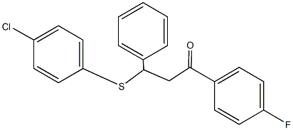 3-[(4-chlorophenyl)sulfanyl]-1-(4-fluorophenyl)-3-phenyl-1-propanone Struktur