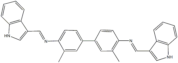 N-(1H-indol-3-ylmethylene)-N-{4'-[(1H-indol-3-ylmethylene)amino]-3,3'-dimethyl[1,1'-biphenyl]-4-yl}amine Struktur