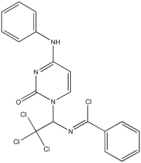 N-[1-(4-anilino-2-oxo-1(2H)-pyrimidinyl)-2,2,2-trichloroethyl]benzenecarboximidoyl chloride Structure