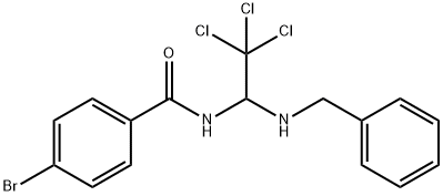 N-[1-(benzylamino)-2,2,2-trichloroethyl]-4-bromobenzamide Struktur