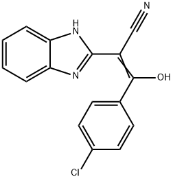 2-(1H-benzimidazol-2-yl)-3-(4-chlorophenyl)-3-hydroxyacrylonitrile Struktur