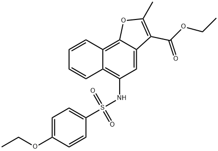 ethyl 5-{[(4-ethoxyphenyl)sulfonyl]amino}-2-methylnaphtho[1,2-b]furan-3-carboxylate Struktur