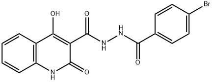 N'-(4-bromobenzoyl)-4-hydroxy-2-oxo-1,2-dihydro-3-quinolinecarbohydrazide Struktur