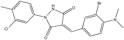 4-[3-bromo-4-(dimethylamino)benzylidene]-1-(3-chloro-4-methylphenyl)-3,5-pyrazolidinedione Structure