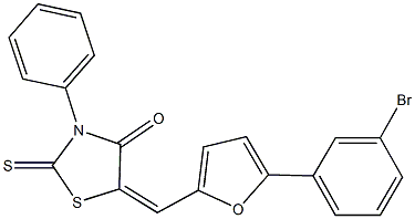 5-{[5-(3-bromophenyl)-2-furyl]methylene}-3-phenyl-2-thioxo-1,3-thiazolidin-4-one Structure