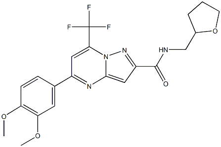 5-(3,4-dimethoxyphenyl)-N-(tetrahydro-2-furanylmethyl)-7-(trifluoromethyl)pyrazolo[1,5-a]pyrimidine-2-carboxamide Structure