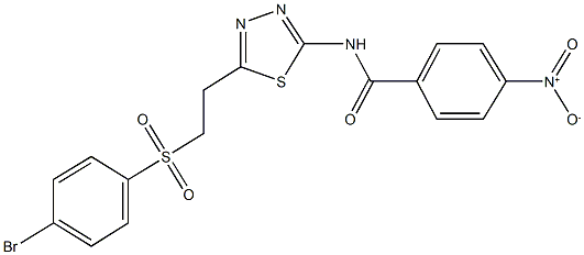 N-(5-{2-[(4-bromophenyl)sulfonyl]ethyl}-1,3,4-thiadiazol-2-yl)-4-nitrobenzamide Struktur
