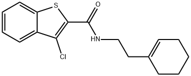 3-chloro-N-[2-(1-cyclohexen-1-yl)ethyl]-1-benzothiophene-2-carboxamide Struktur