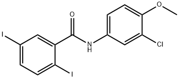 N-(3-chloro-4-methoxyphenyl)-2,5-diiodobenzamide Structure