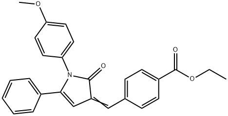 ethyl 4-{[1-(4-methoxyphenyl)-2-oxo-5-phenyl-1,2-dihydro-3H-pyrrol-3-ylidene]methyl}benzoate Struktur