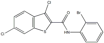 N-(2-bromophenyl)-3,6-dichloro-1-benzothiophene-2-carboxamide Structure