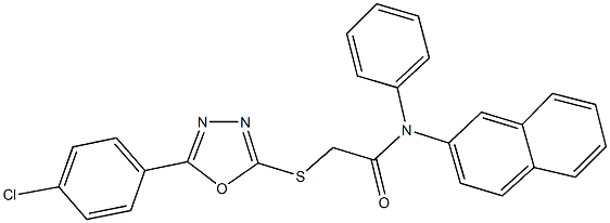 2-{[5-(4-chlorophenyl)-1,3,4-oxadiazol-2-yl]sulfanyl}-N-(2-naphthyl)-N-phenylacetamide Struktur
