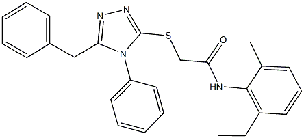 2-[(5-benzyl-4-phenyl-4H-1,2,4-triazol-3-yl)sulfanyl]-N-(2-ethyl-6-methylphenyl)acetamide Structure