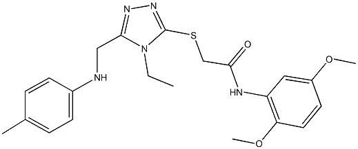 N-(2,5-dimethoxyphenyl)-2-{[4-ethyl-5-(4-toluidinomethyl)-4H-1,2,4-triazol-3-yl]sulfanyl}acetamide Struktur