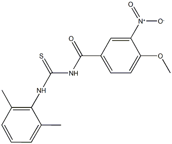 N-(2,6-dimethylphenyl)-N'-{3-nitro-4-methoxybenzoyl}thiourea Struktur