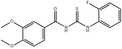 N-(3,4-dimethoxybenzoyl)-N'-(2-fluorophenyl)thiourea Struktur