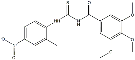 N-{4-nitro-2-methylphenyl}-N'-(3,4,5-trimethoxybenzoyl)thiourea Struktur