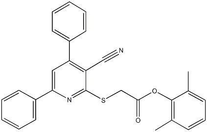 2,6-dimethylphenyl [(3-cyano-4,6-diphenyl-2-pyridinyl)sulfanyl]acetate Structure