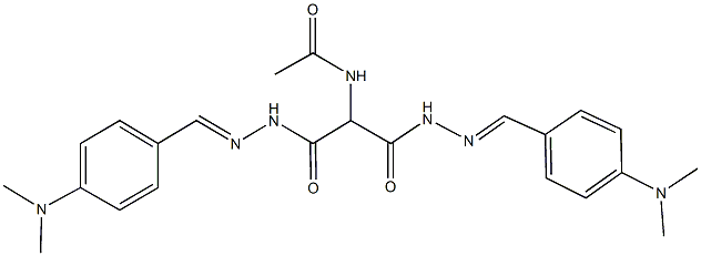 N-[2-{2-[4-(dimethylamino)benzylidene]hydrazino}-1-({2-[4-(dimethylamino)benzylidene]hydrazino}carbonyl)-2-oxoethyl]acetamide Struktur