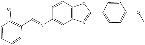 N-(2-chlorobenzylidene)-N-[2-(4-methoxyphenyl)-1,3-benzoxazol-5-yl]amine Structure