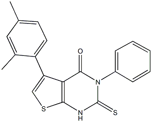5-(2,4-dimethylphenyl)-3-phenyl-2-thioxo-2,3-dihydrothieno[2,3-d]pyrimidin-4(1H)-one Structure