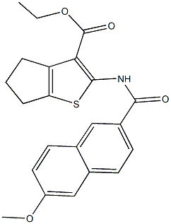 ethyl 2-[(6-methoxy-2-naphthoyl)amino]-5,6-dihydro-4H-cyclopenta[b]thiophene-3-carboxylate Structure